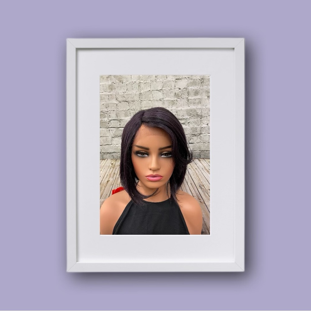 Kay D purple lace front bob wig NWT